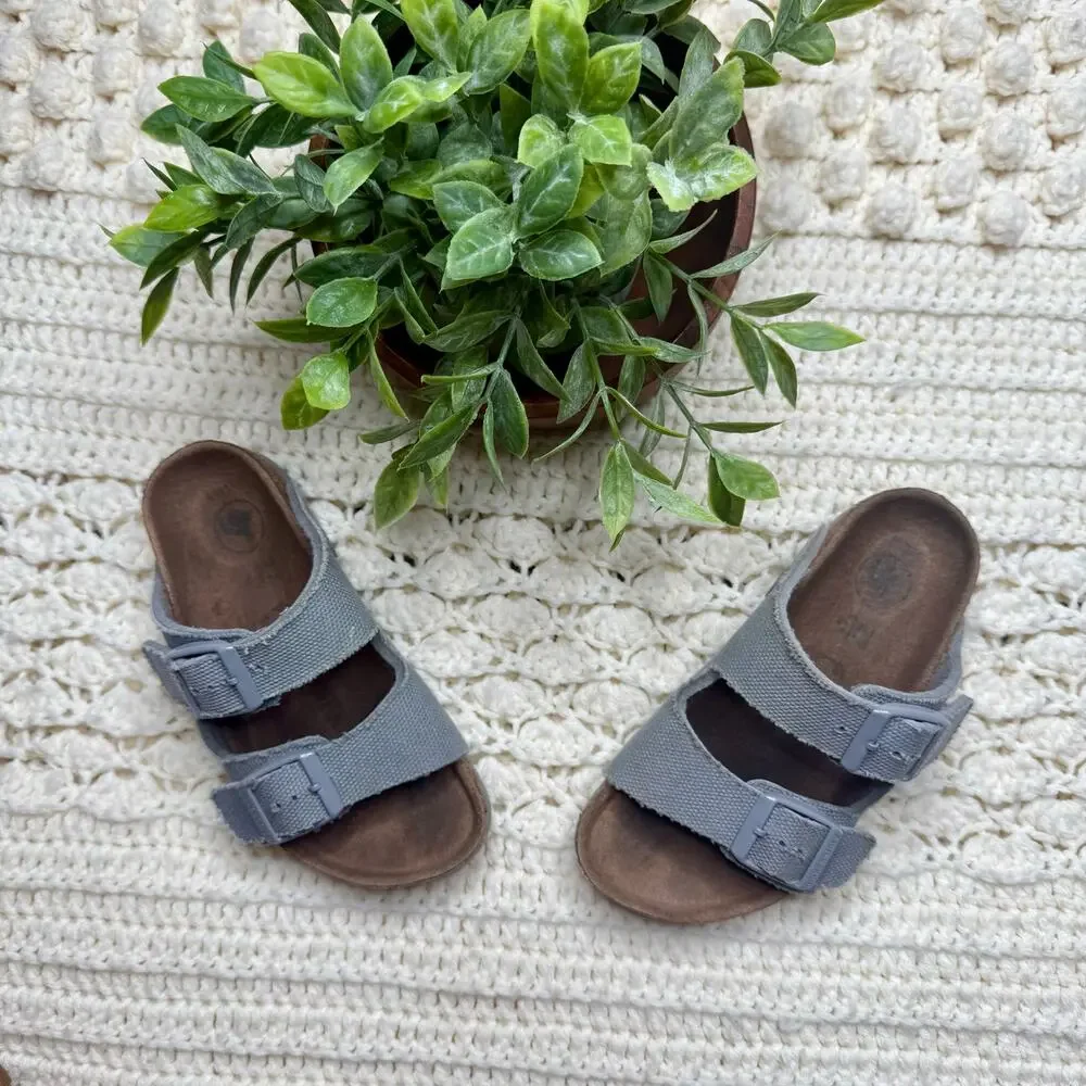 BIRKENSTOCK Kid's 170 27 US 9 9.5 Arizona Banded Buckle Vegan Sandal Shoes Gray